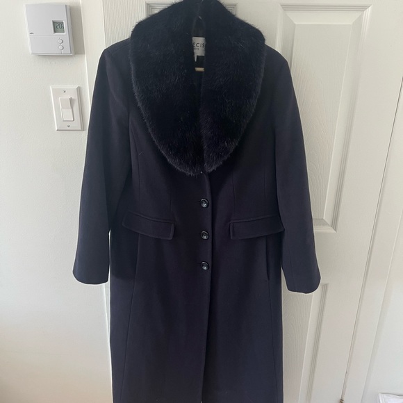 Cashemere blend navy women’s coat - Picture 2 of 7
